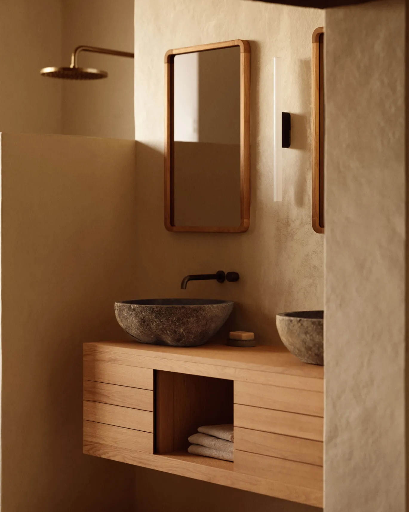 Kave Home Badkamermeubel Yenit Massief Teakhout Natuurlijk 120x45cm