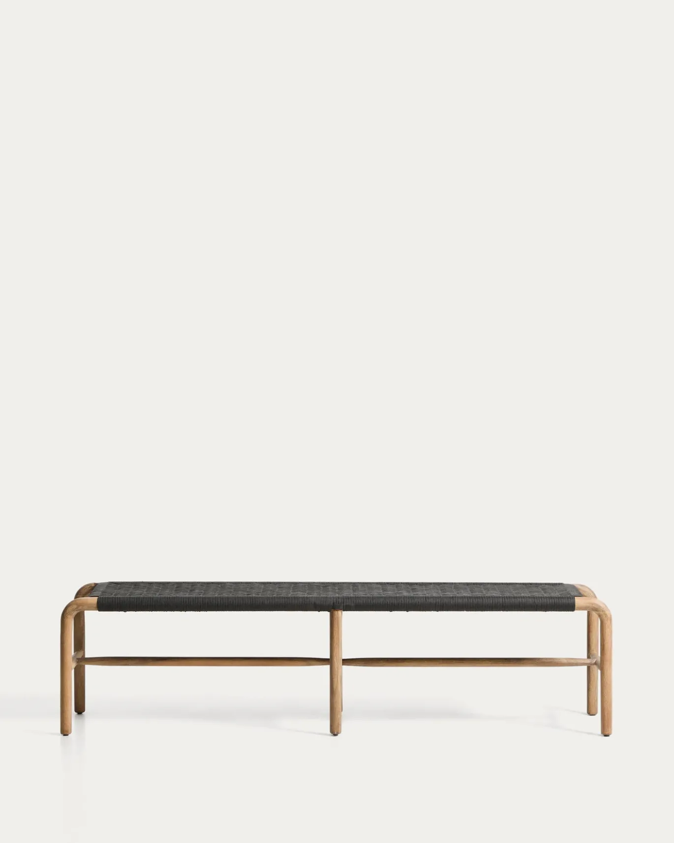 Kave Home Bank Alipa Massief Acaciahout Grafiet Touw 200cm