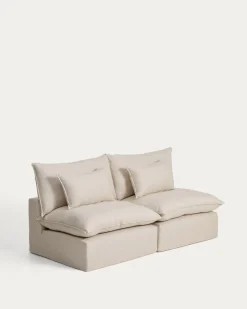 Kave Home Bank Anarela Linnen Beige 220cm