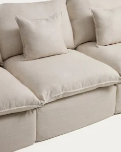 Kave Home Bank Anarela Linnen Beige 310cm