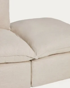 Kave Home Bank Anarela met Eindstuk Linnen Beige 310cm