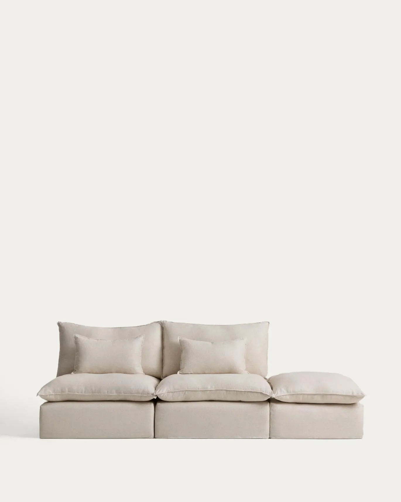 Kave Home Bank Anarela met Eindstuk Linnen Beige 310cm