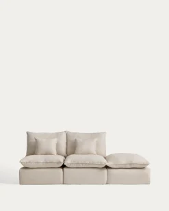Kave Home Bank Anarela met Eindstuk Linnen Beige 270cm