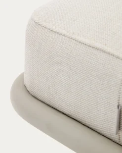 Kave Home Bank Compo Beige Chenille Grijs Metaal 130cm