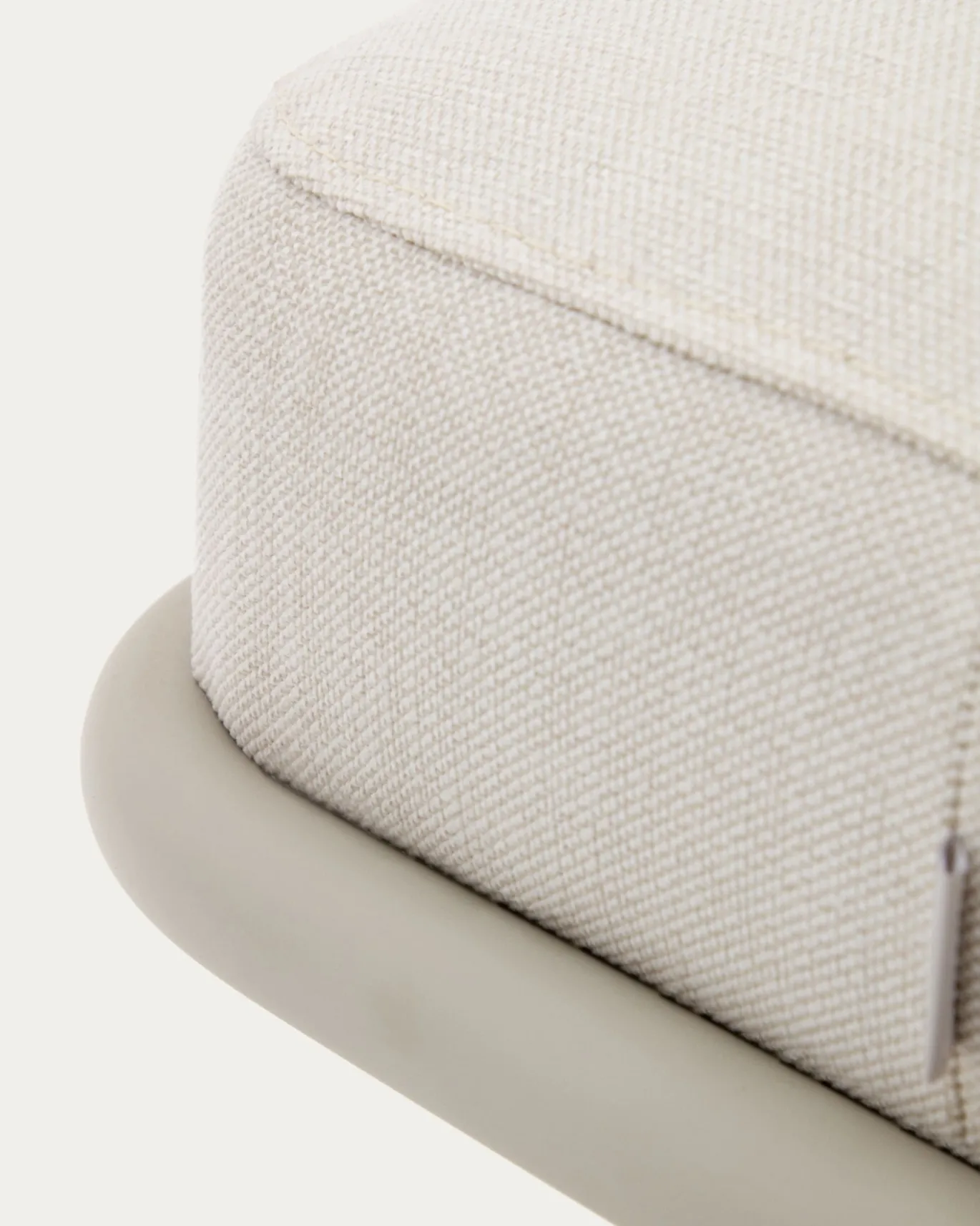 Kave Home Bank Compo Beige Chenille Grijs Metaal 130cm