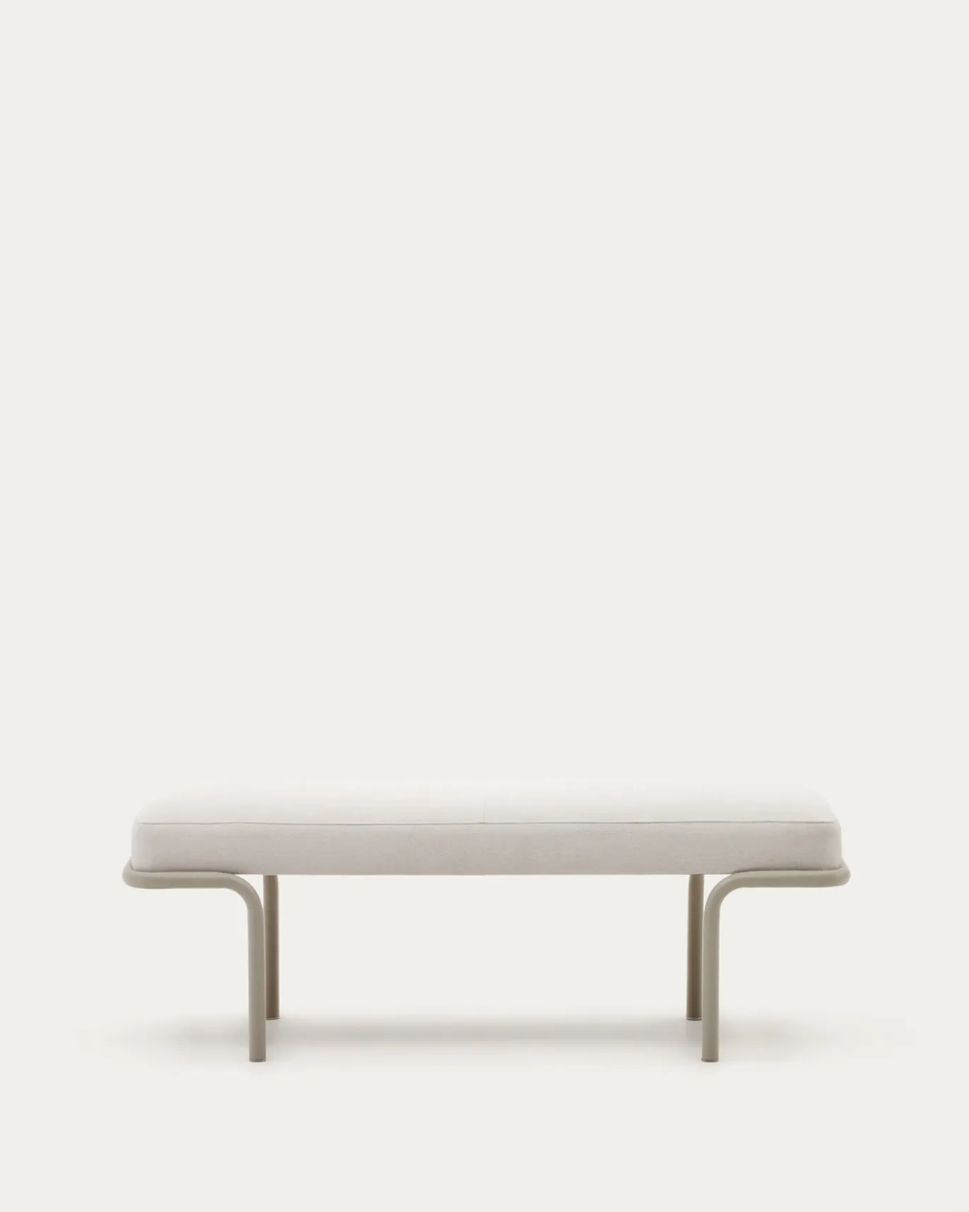 Kave Home Bank Compo Beige Chenille Grijs Metaal 130cm