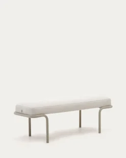 Kave Home Bank Compo Beige Chenille Grijs Metaal 130cm