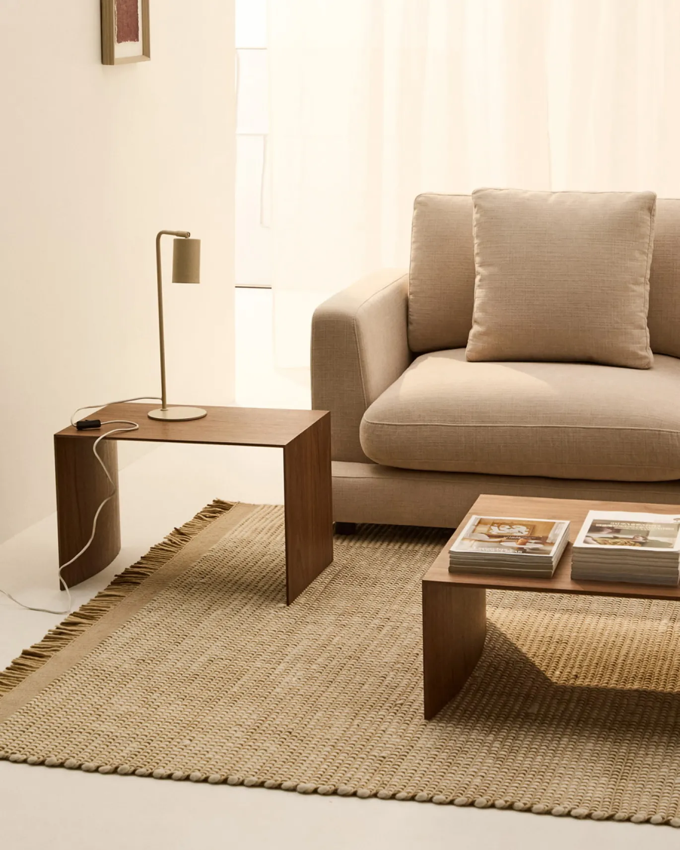 Kave Home Bank Gala 4-zits Beige Chenille 300cm