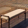 Kave Home Bankje Macaret Massief Eikenhout Bruin Afneembare Hoes 120cm