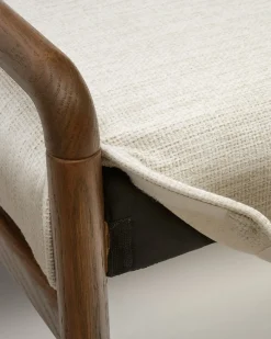 Kave Home Bankje Macaret Massief Eikenhout Bruin Afneembare Hoes 120cm