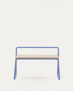 Kave Home Bankje Tinn Essenfineer met Blauw Frame 75cm