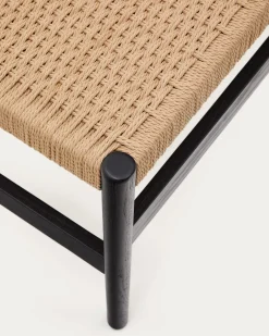 Kave Home Bankje Zaide Eikenhout Zwart 120cm