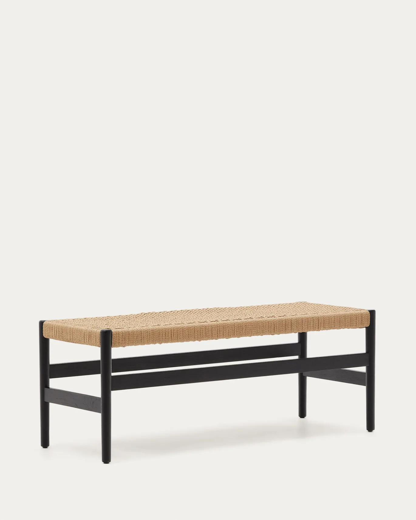 Kave Home Bankje Zaide Eikenhout Zwart 120cm