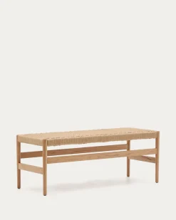 Kave Home Bankje Zaide Eikenhout Naturel 120cm
