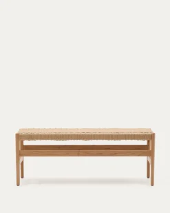 Kave Home Bankje Zaide Eikenhout Naturel 120cm