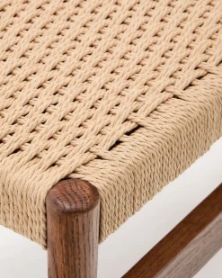 Kave Home Bankje Zaide Eikenhout Walnoot 120cm