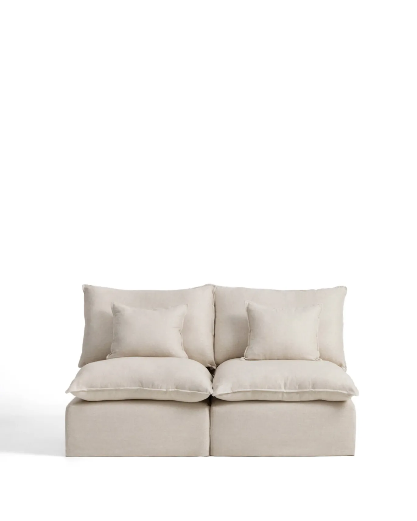 Kave Home Bank met Armleuning Anarela Linnen Beige 180cm