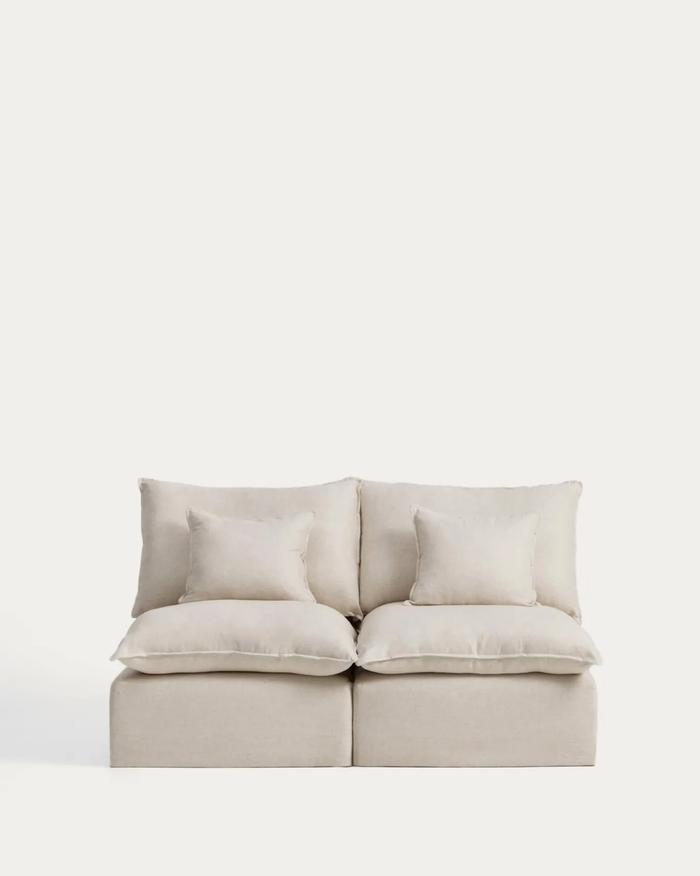 Kave Home Bank met Armleuning Anarela Linnen Beige 180cm
