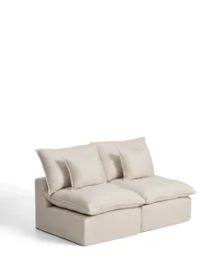 Kave Home Bank met Armleuning Anarela Linnen Beige 180cm