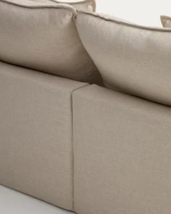 Kave Home Bank met Armleuning Anarela Linnen Beige 180cm