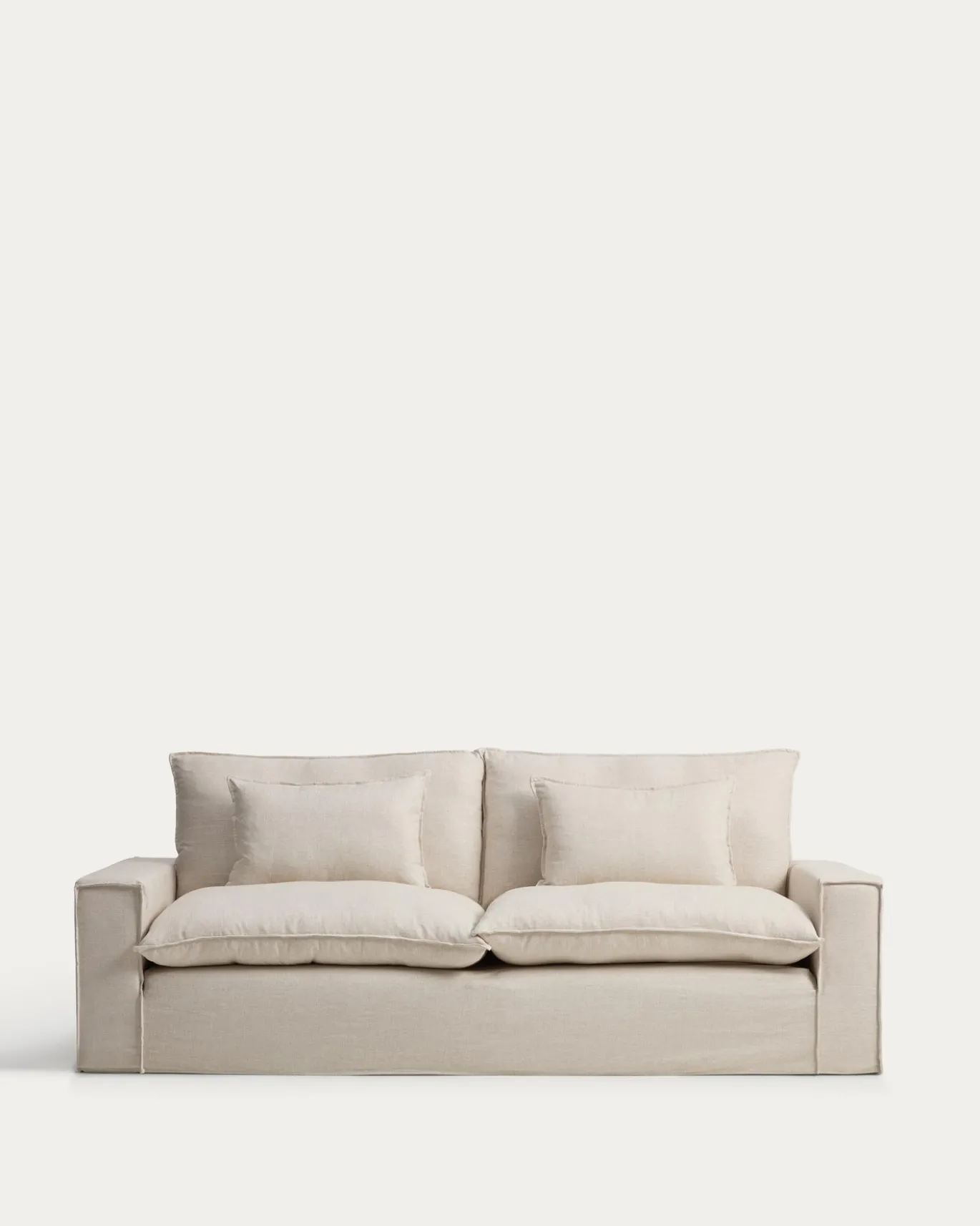 Kave Home Bank met Armleuning Anarela Linnen Beige 260cm