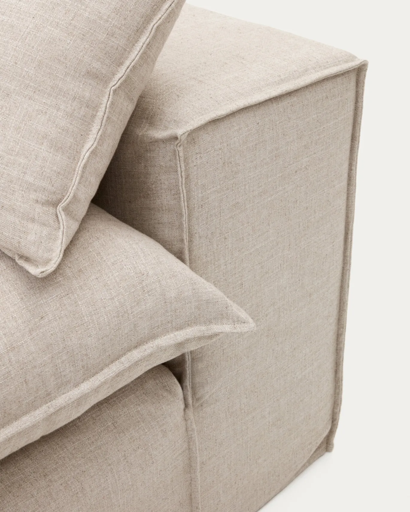 Kave Home Bank met Armleuning Anarela Linnen Beige 260cm
