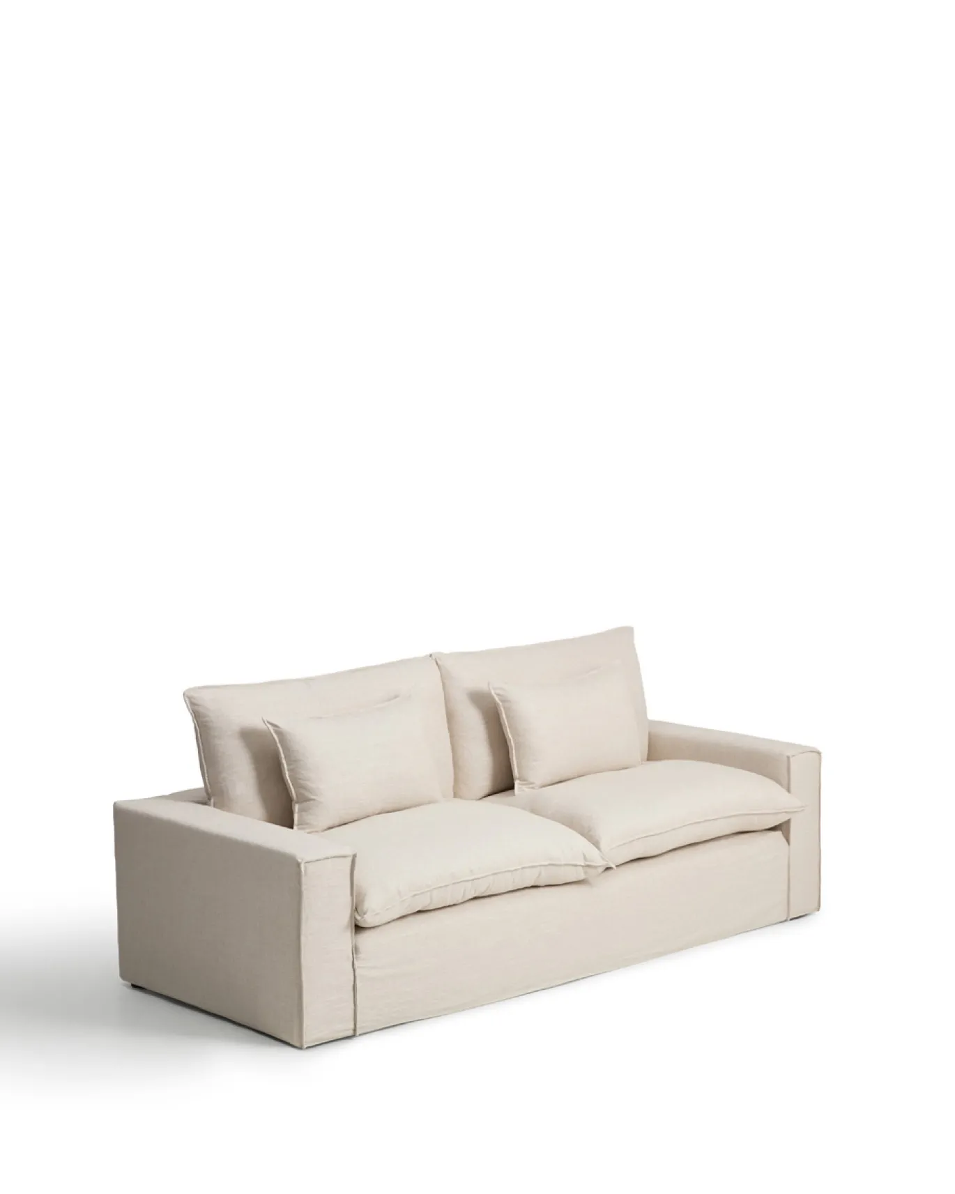 Kave Home Bank met Armleuning Anarela Linnen Beige 260cm