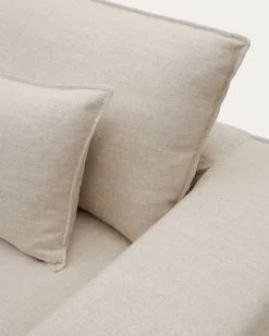 Kave Home Bank met Armleuning Anarela Linnen Beige 220cm