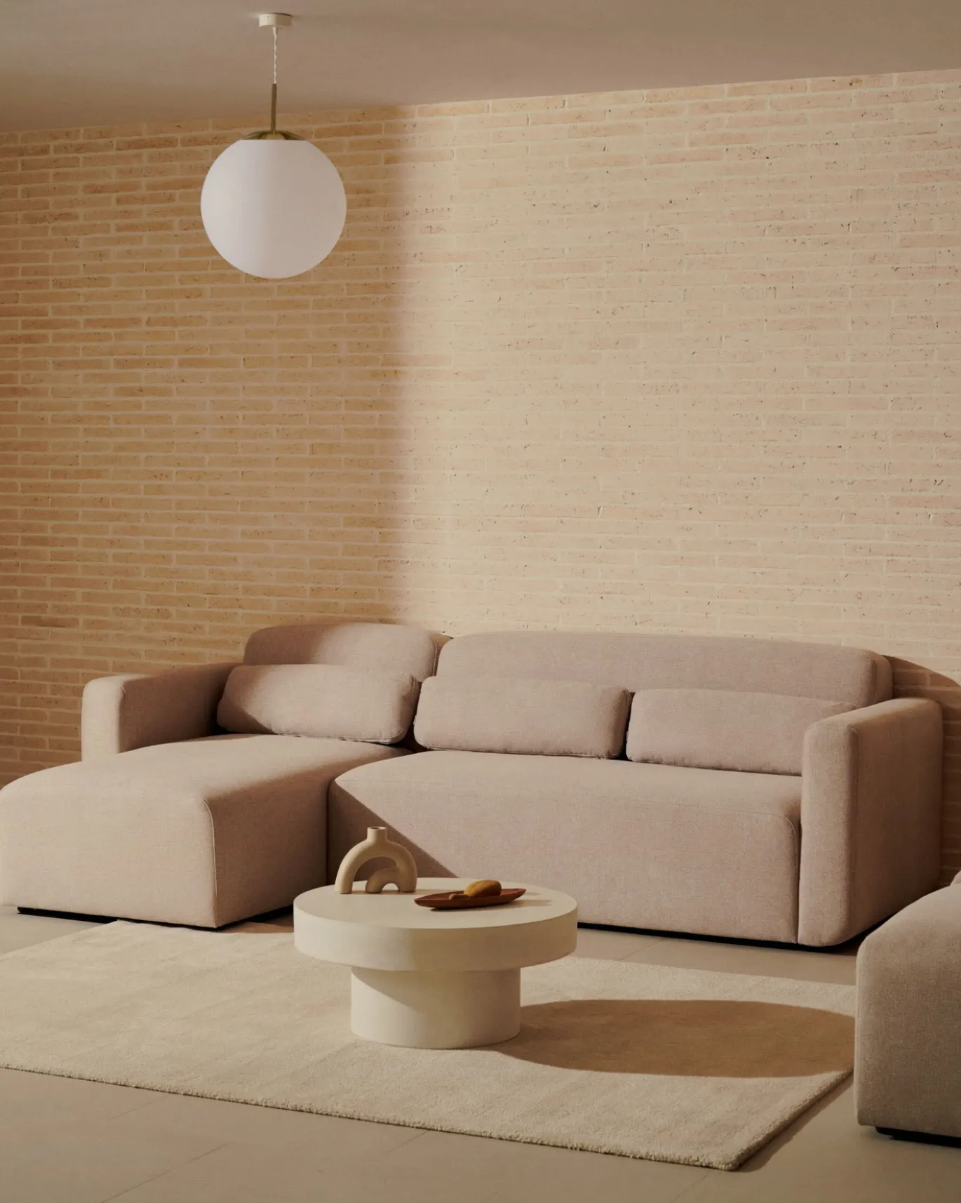 Kave Home Bank Neom Modulaire 3 Zits Chaise Longue Rechts/links Beige 263cm
