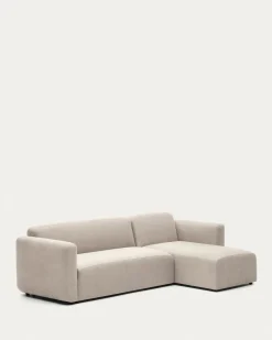Kave Home Bank Neom Modulaire 3 Zits Chaise Longue Rechts/links Beige 263cm