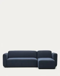 Kave Home Bank Neom Modulaire 3 Zits Chaise Longue Rechts/links Blauw 263cm