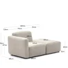 Kave Home Bank Neom 1-zits Modulair Beige Eindstuk 169cm