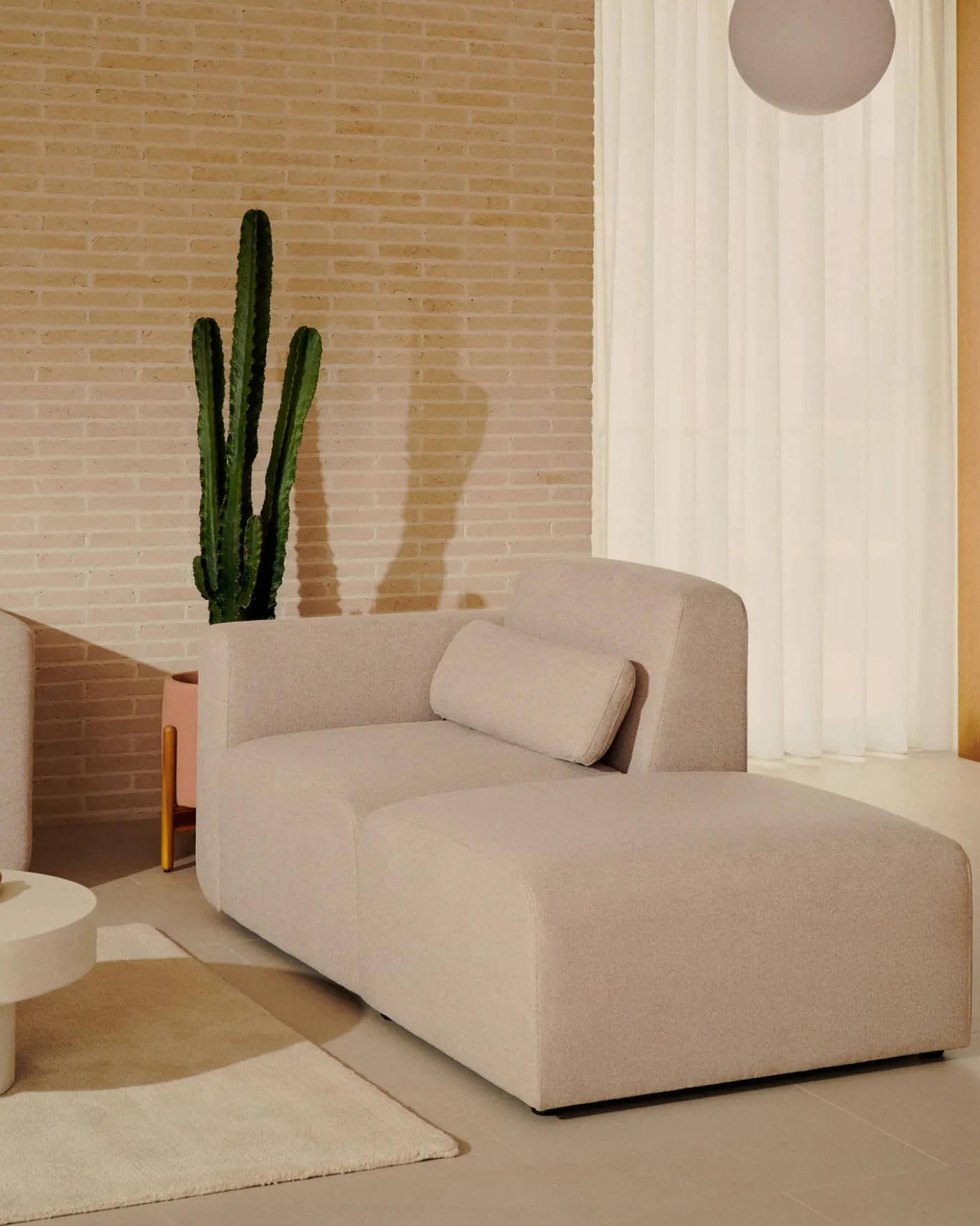 Kave Home Bank Neom 1-zits Modulair Beige Eindstuk 169cm