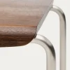 Kave Home Bank Tarsel Walnootfineer met RVS Frame 142cm