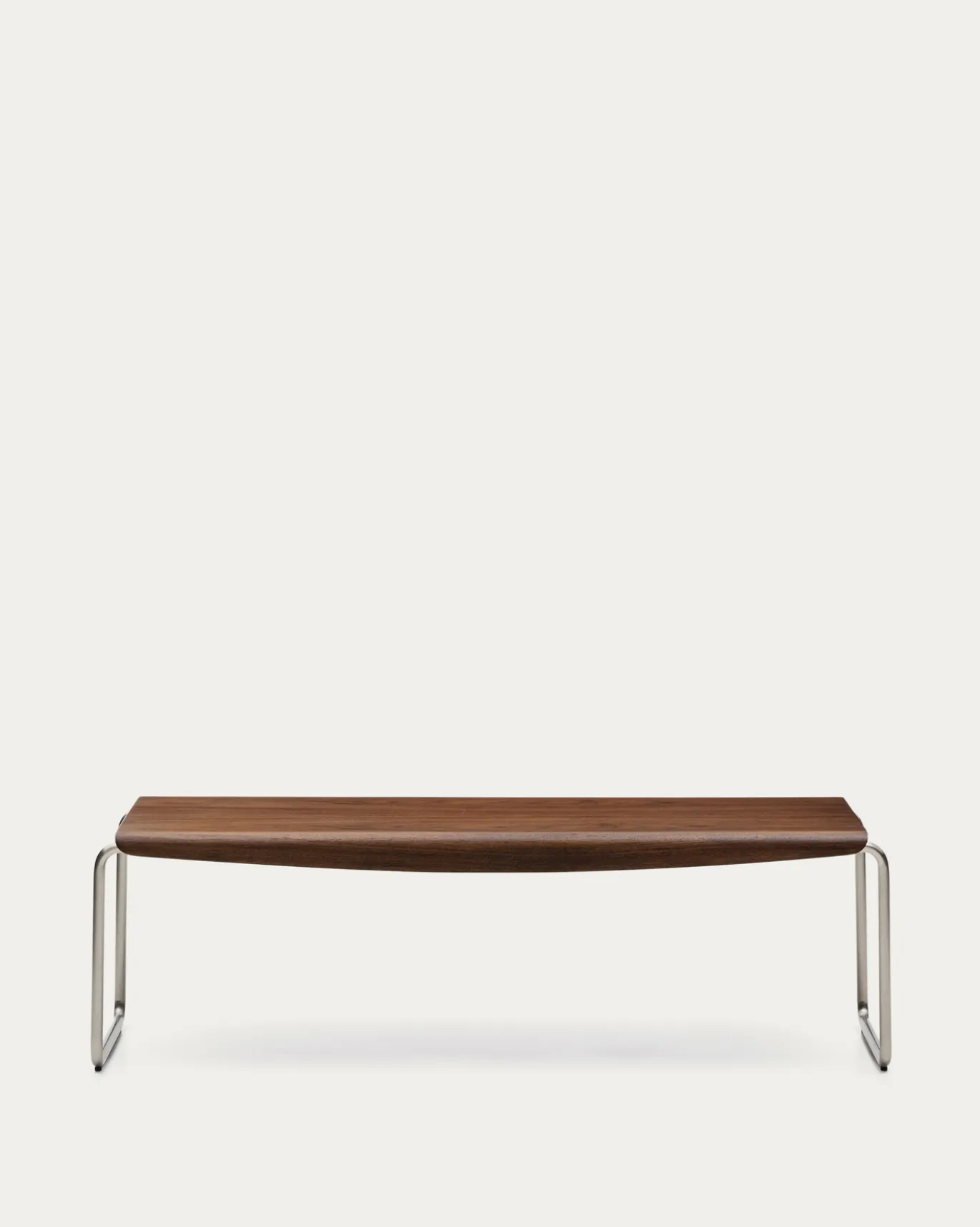 Kave Home Bank Tarsel Walnootfineer met RVS Frame 142cm