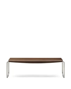 Kave Home Bank Tarsel Walnootfineer met RVS Frame 142cm