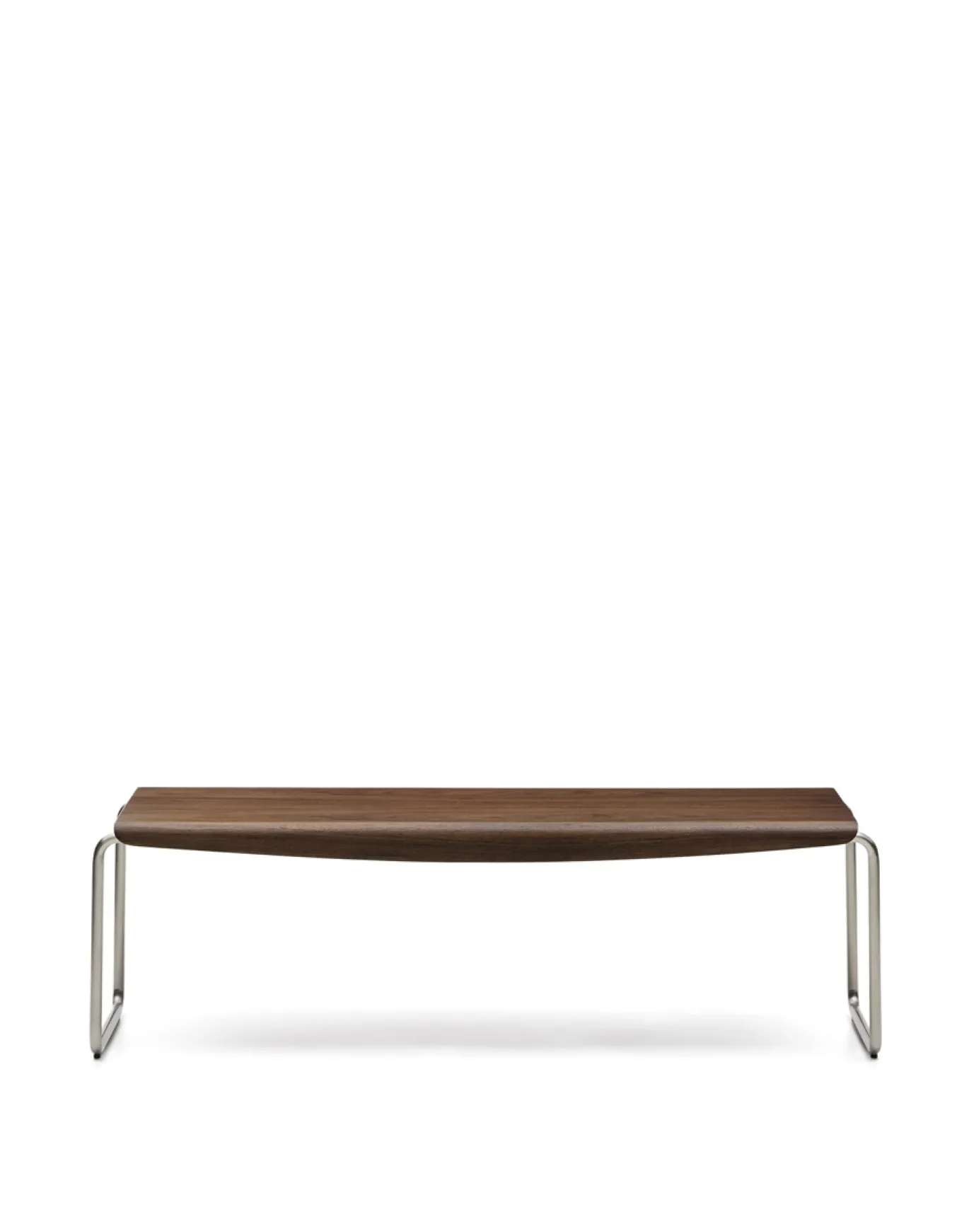 Kave Home Bank Tarsel Walnootfineer met RVS Frame 142cm