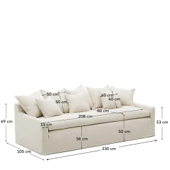 Kave Home Bank Zenira 3-Zits Beige