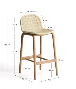 Kave Home Barkruk Alipa Acaciahout Beige