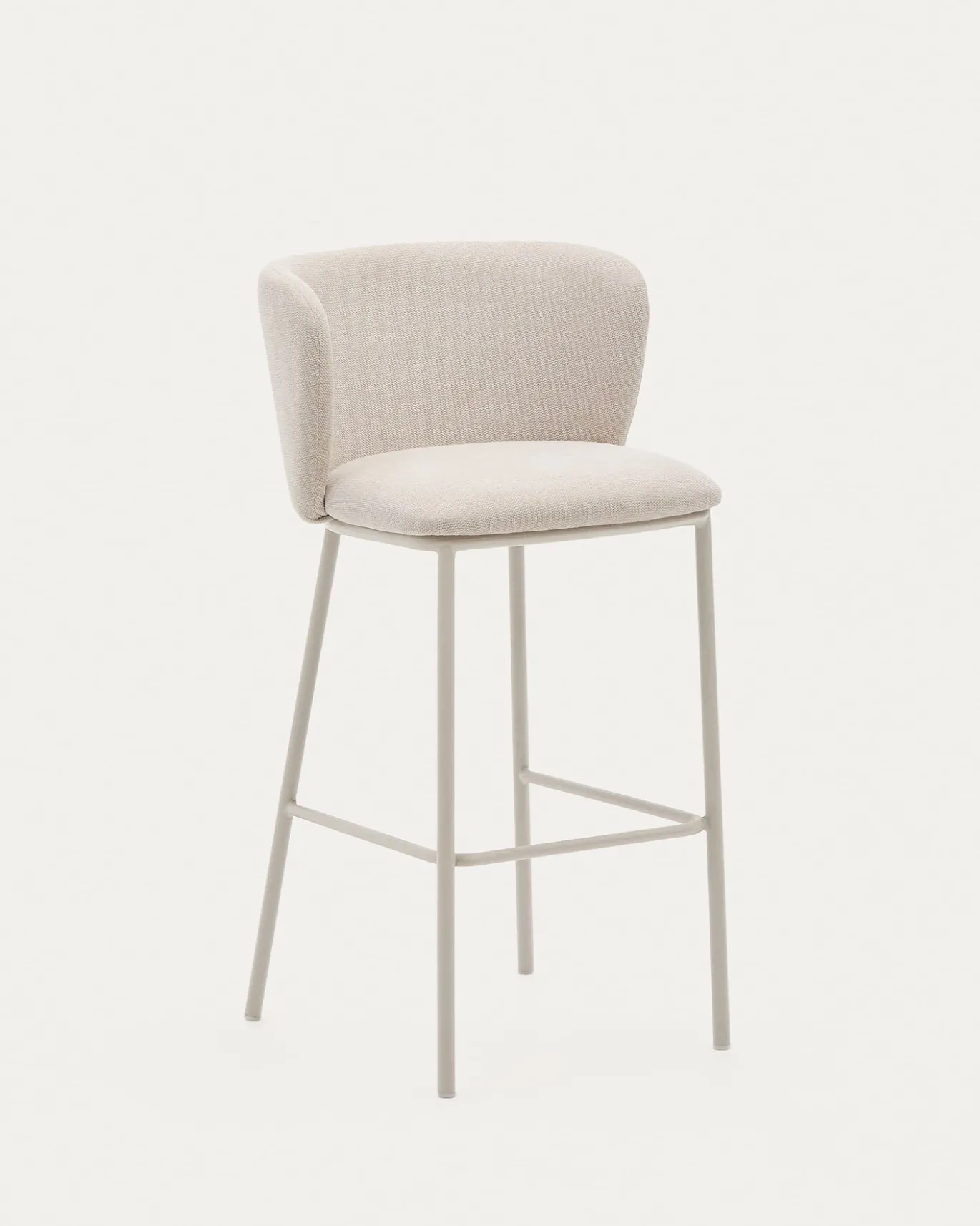 Kave Home Barkruk Ciselia Beige Bouclé 75cm