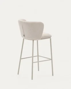 Kave Home Barkruk Ciselia Beige Bouclé 75cm
