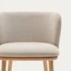 Kave Home Barkruk Ciselia Beige Chenille en Essenhout 75cm