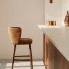 Kave Home Barkruk Ciselia Chenille Terracotta/Walnoot
