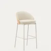 Kave Home Barkruk Eamy Beige Kunstleer Essenfineer Naturel