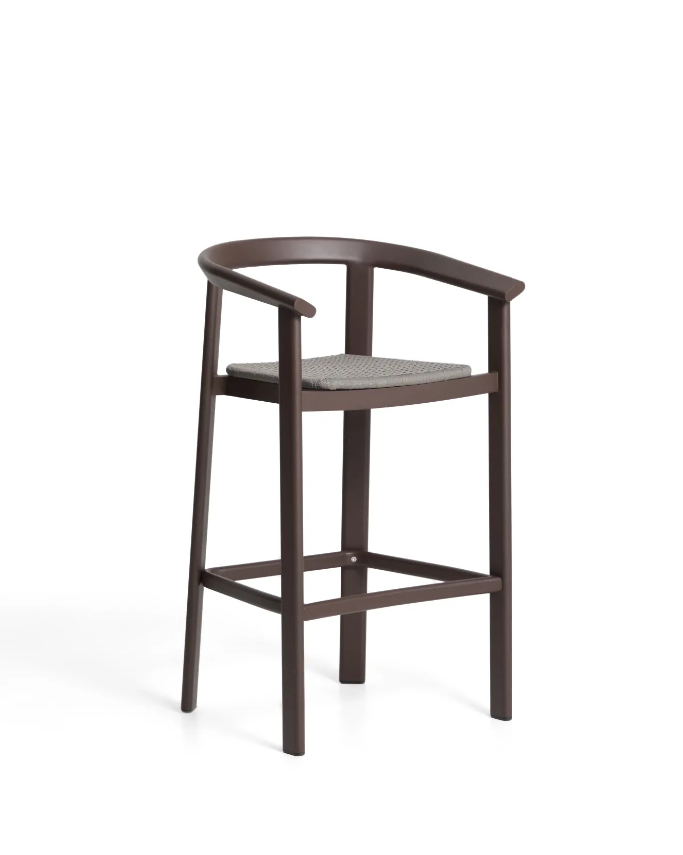 Kave Home Barkruk Erice Aluminium/Touw Donkerbruin