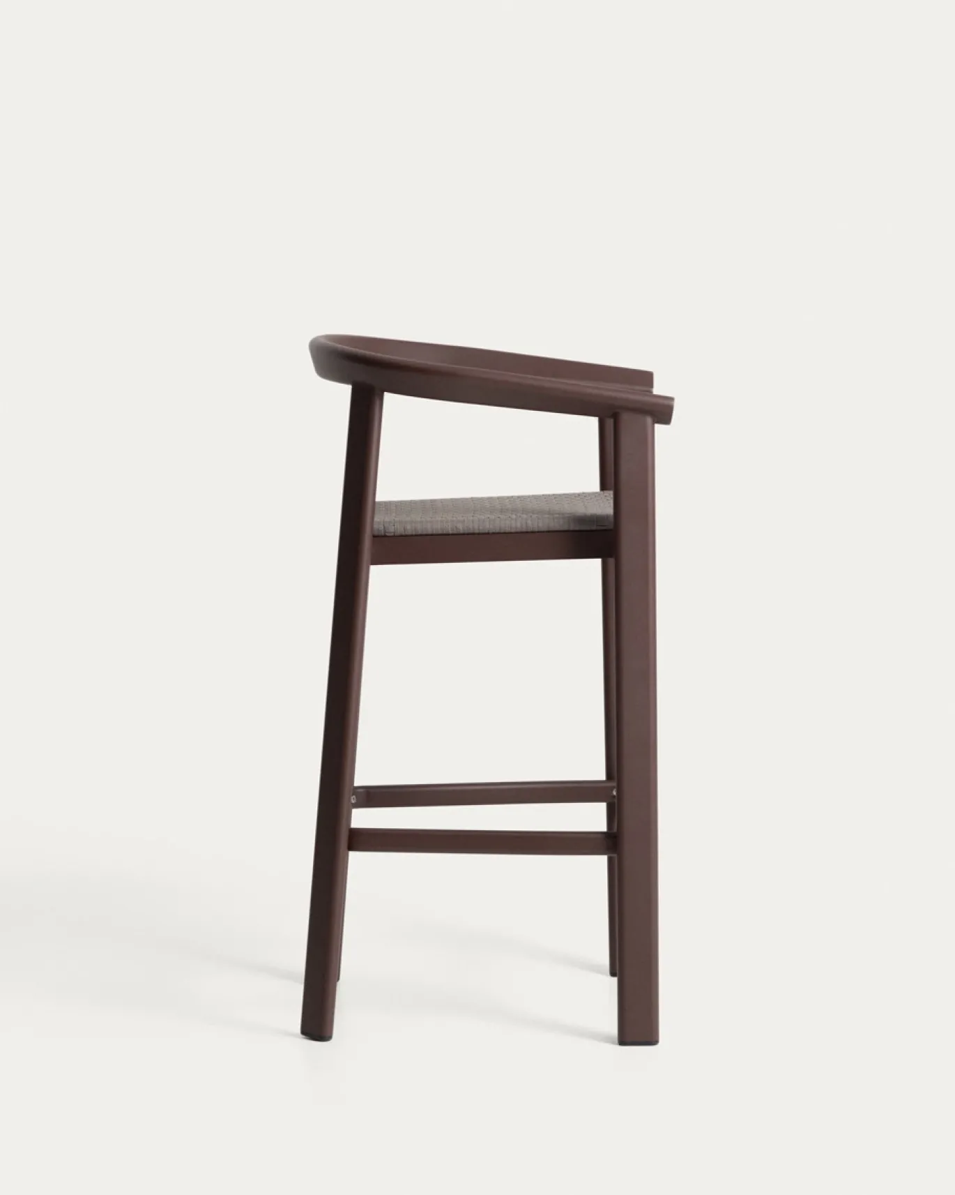 Kave Home Barkruk Erice Aluminium/Touw Donkerbruin
