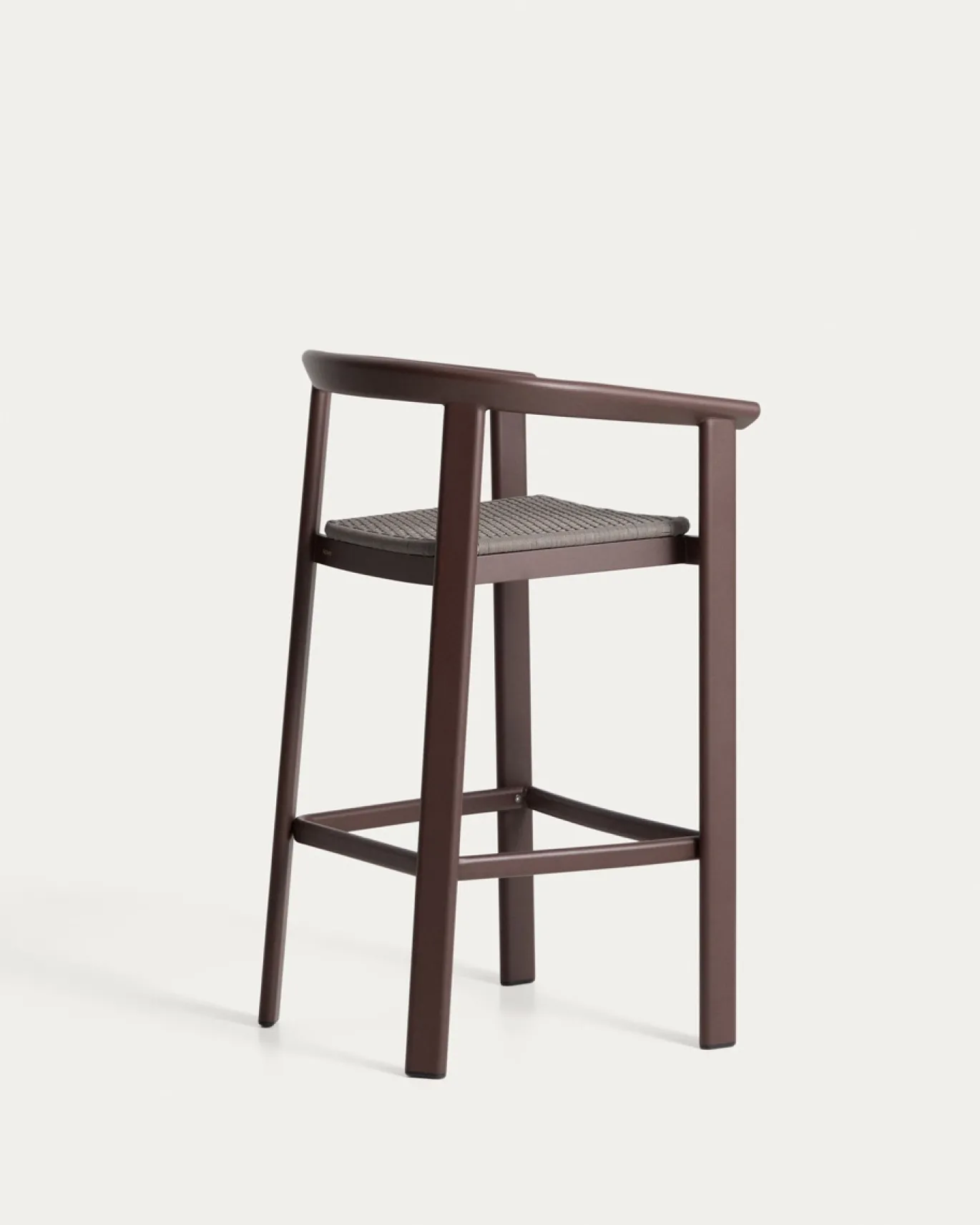 Kave Home Barkruk Erice Aluminium/Touw Donkerbruin