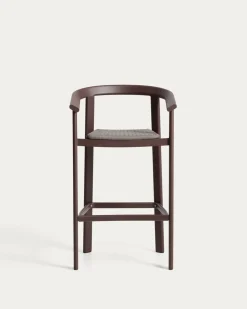 Kave Home Barkruk Erice Aluminium/Touw Donkerbruin