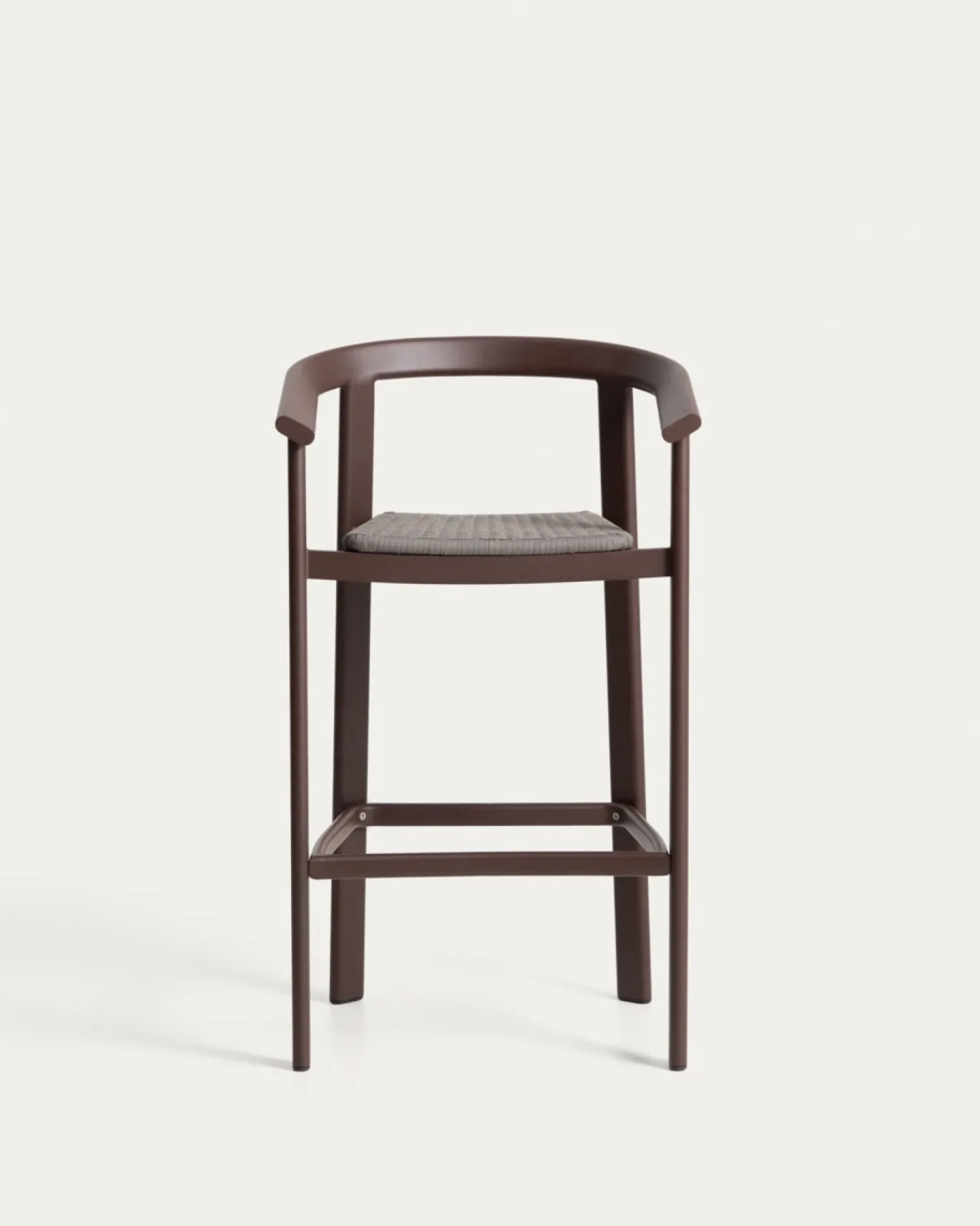 Kave Home Barkruk Erice Aluminium/Touw Donkerbruin