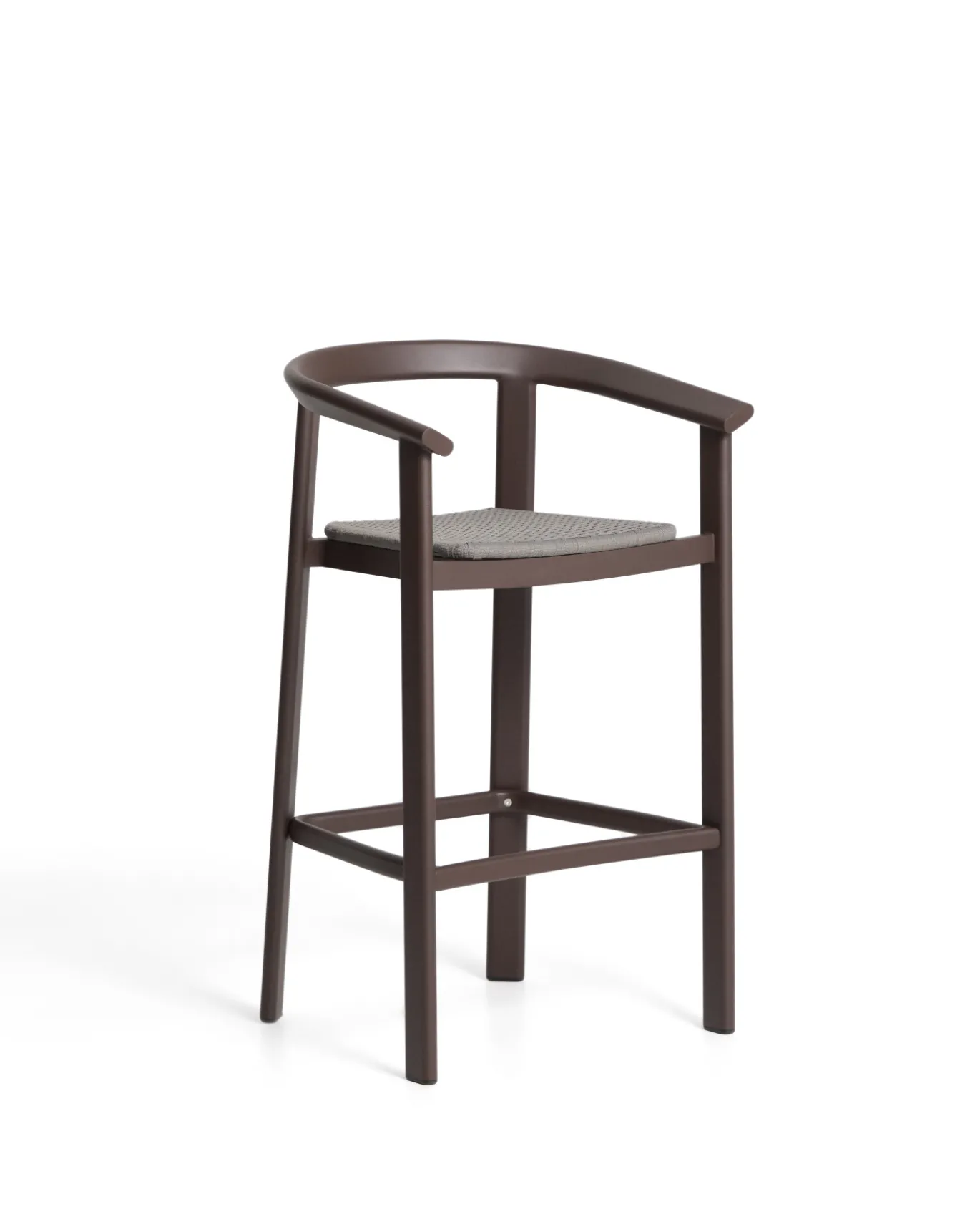 Kave Home Barkruk Erice Aluminium/Touw Donkerbruin